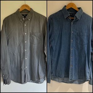 2x Uniqlo Denim Slim Fit Shirts L